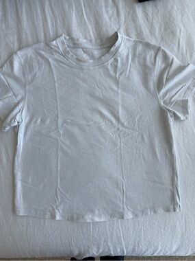 lululemon athletica Relaxed Fit White Cotton Jersey T-shirt size 6